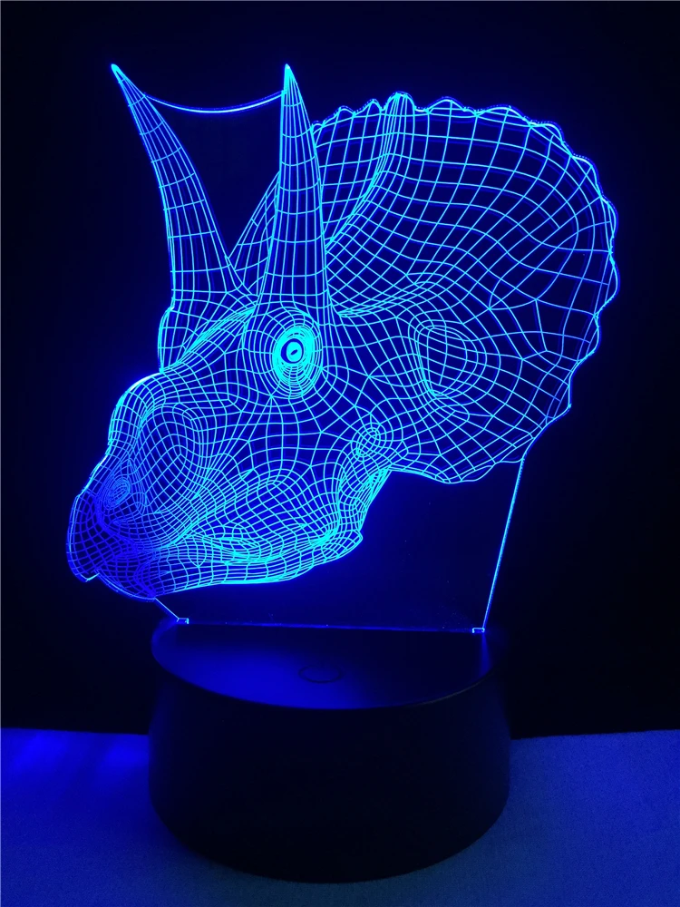 Новый Животный 7 цветов меняющий 3D USB светодиодный светильник Ngau Tau Rhino Роговая