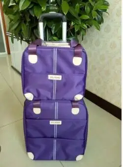 Purple Женские дорожные сумки на колесиках, чемодан для багажа, дорожная сумка, чемодан на колесиках, дорожная сумка на колесиках с сумочкой - Цвет: Purple