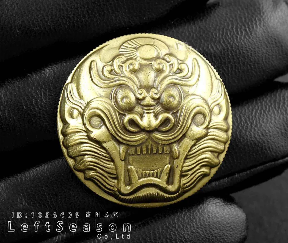 Кошелек в виде головы драконов с защелкой из латуни золотого и бронзового цвета