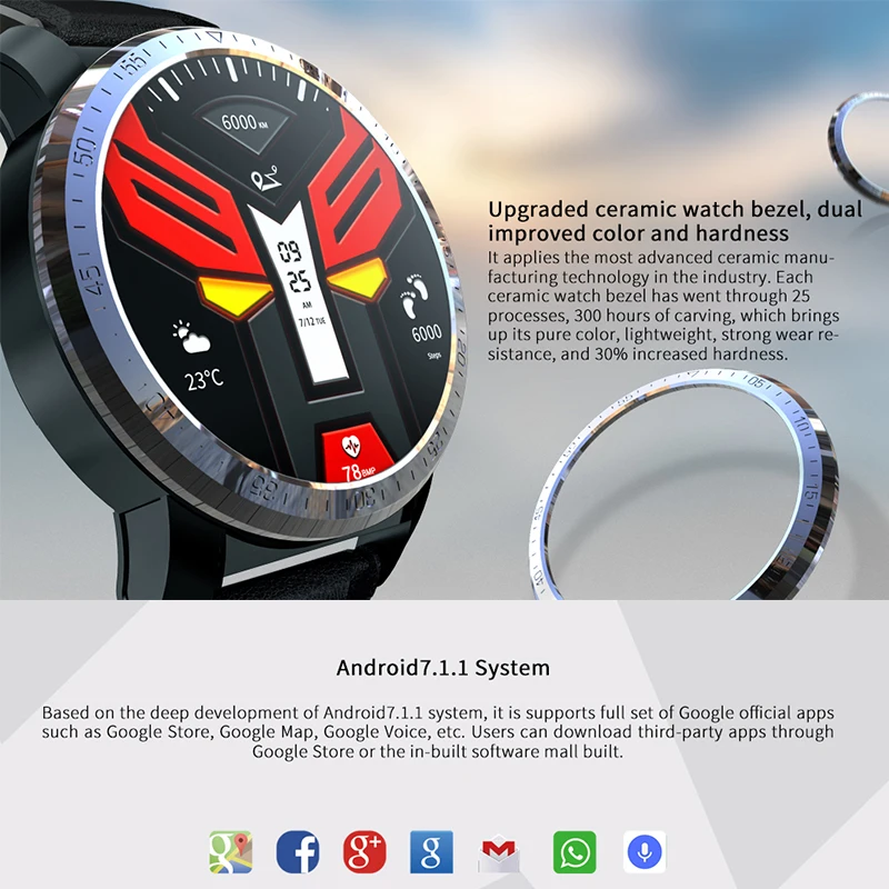 4G Смарт часы KOSPET Optimus 1 39 дюйма GPS спортивные телефон Android Bluetooth 4 пульсометр Шагомер