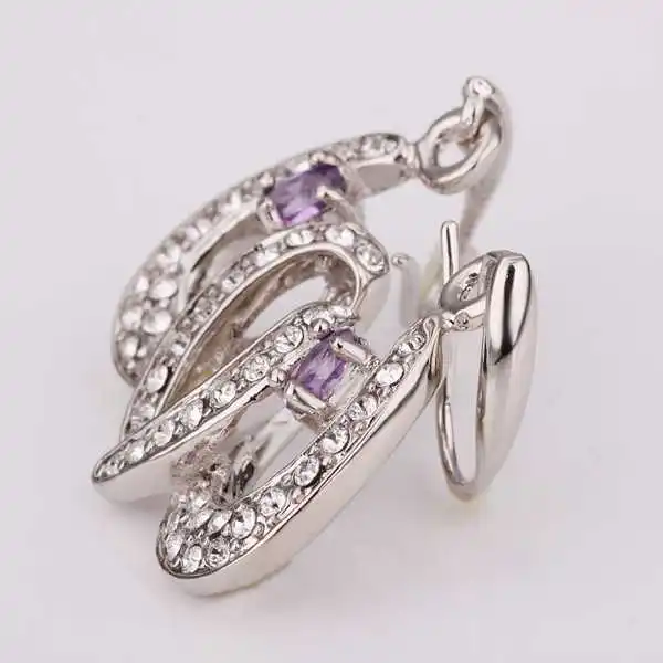 Free shipping 18K GP gold plated jewelry earring nickel free tin alloy rhinestone crystal platinum drop earrings SMTPE100 | Украшения и