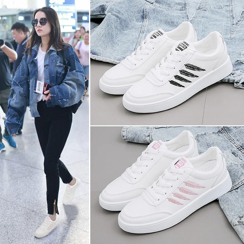 Woman Casual shoes Non-slip Gold embroidery PU leather Designer spring sneakers platform white for women baskets femme 