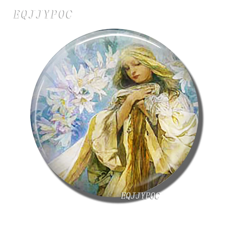 pack of 1 Альфонс Мария Муха арт Зодиак-плюща-фрукты-Gismonda стеклянные магнитные магниты на холодильник для холодильников для украшения дома - Цвет: pack of 1