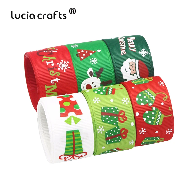 Продажа 6 лет/лот 25 мм Grosgrain ленты DIY Hairbow Мультфильм рождественские аксессуары S0201
