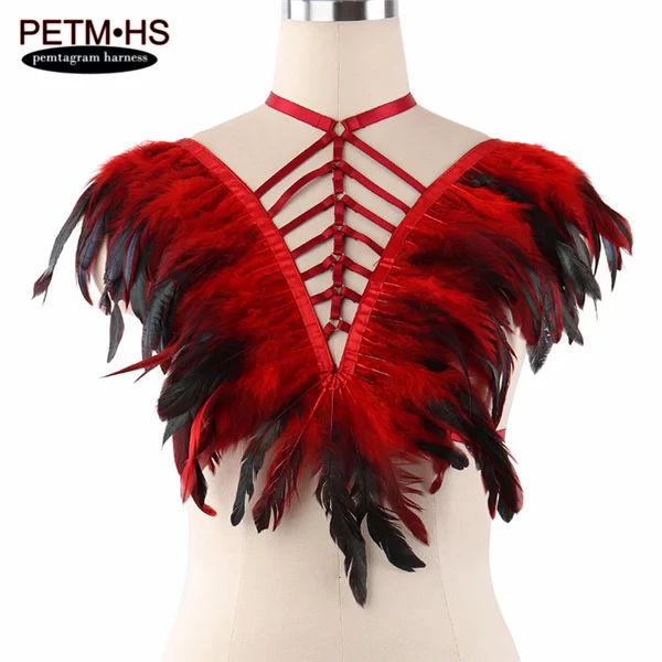 Style O0603 Цвет перьевые эполеты Бюстгальтер плечевой крылья BurningMan танцевальных фестивалях восторженные одежда стимпанк готический организм нижнего белья - Цвет: Style O0603
