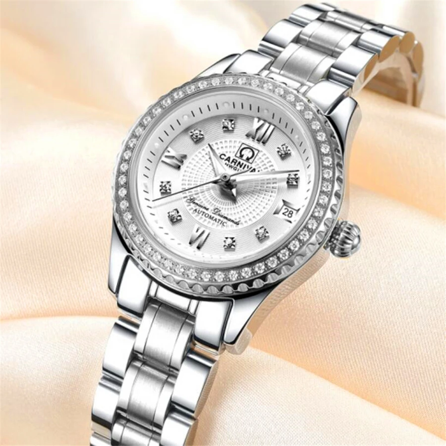 Women Watches Fashion Diamond Dress Watch High Quality Luxury Rhinestone Lady watches Automatic mechanica Wristwatch 2017 N