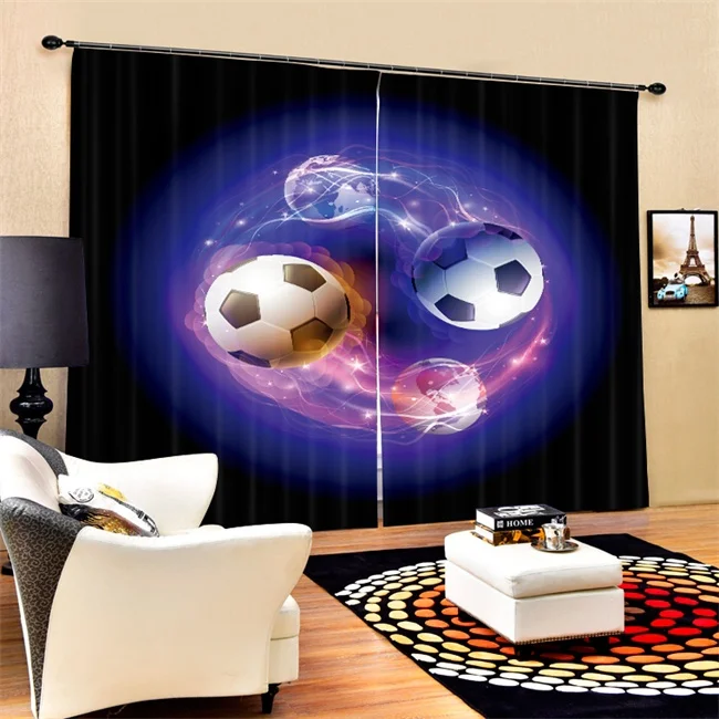 3D принт, футбольные шторы, французские двери, окна, затемняющие шторы для гостиной, спальни, украшения дома, аксессуары - Цвет: 10