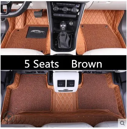 H 5 Seat 1/2 слоя из искусственной кожи грунтовка напольный коврик коврики для Volkswagen Passat Touran L 5/7 мест 17 AB320 - Название цвета: H 5 Seat