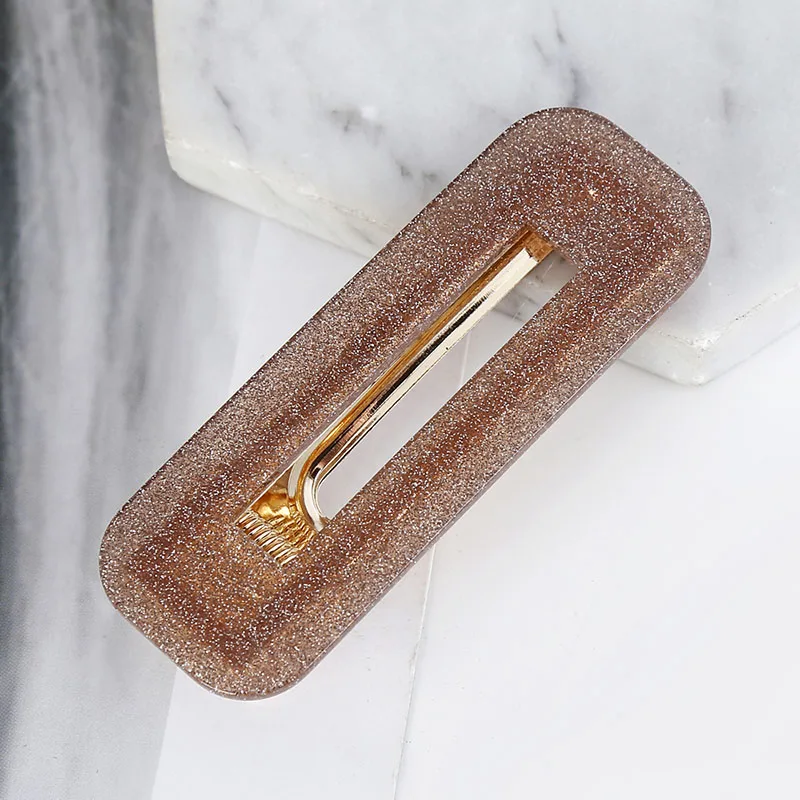 YAOLOGE 38 Style Sweet Women Girls Acrylic Geometric Rectangle Hair Clips Tin Foil Sequins Hairpins Barrettes Headbands Headwear