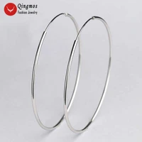 qingmos trendy hoop circle earrings for women with silvery 55mm sterling silvery 925 hoop circle earrings fine jewelry ear570