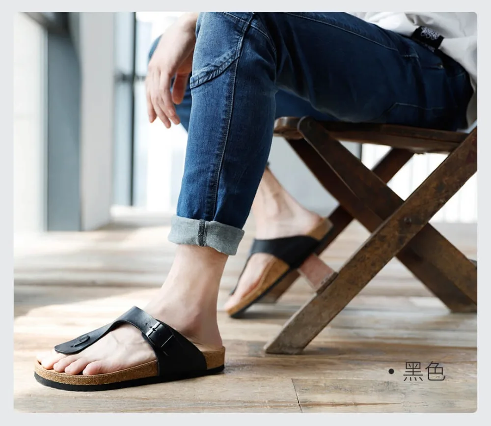 Xiaomi Aishoes/мужские классические удобные летние шлепанцы из пробкового песка; нескользящие пляжные сандалии на плоской подошве для дома