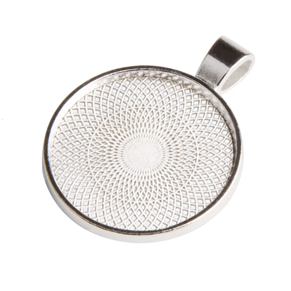 Silver plated LFPU 10 шт 25 мм Стеклянные Кабошоны Настройки ювелирных изделий Аксессуары пустая Камея База лотки ободки ювелирные изделия подходят DIY ювелирных изделий - Цвет: Silver plated
