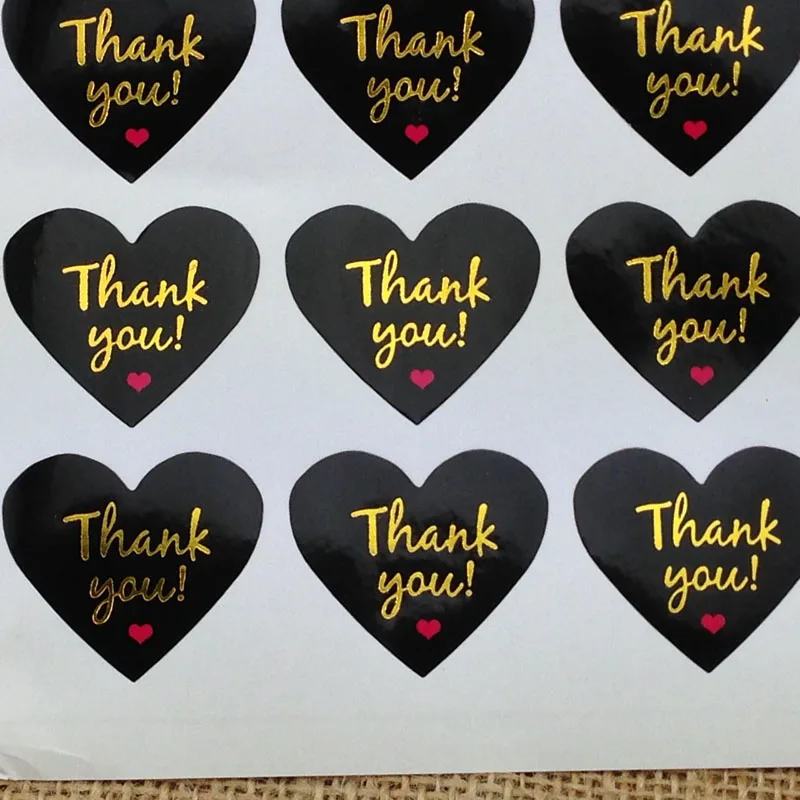 Самоклеящиеся Стикеры с надписью Thank You Love 100 шт. | Дом и сад