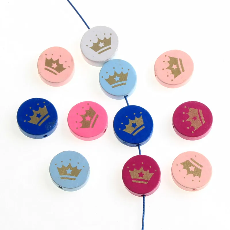 20 штук спейсер в виде короны Бисер деревянные бусины для Соска-пустышка с