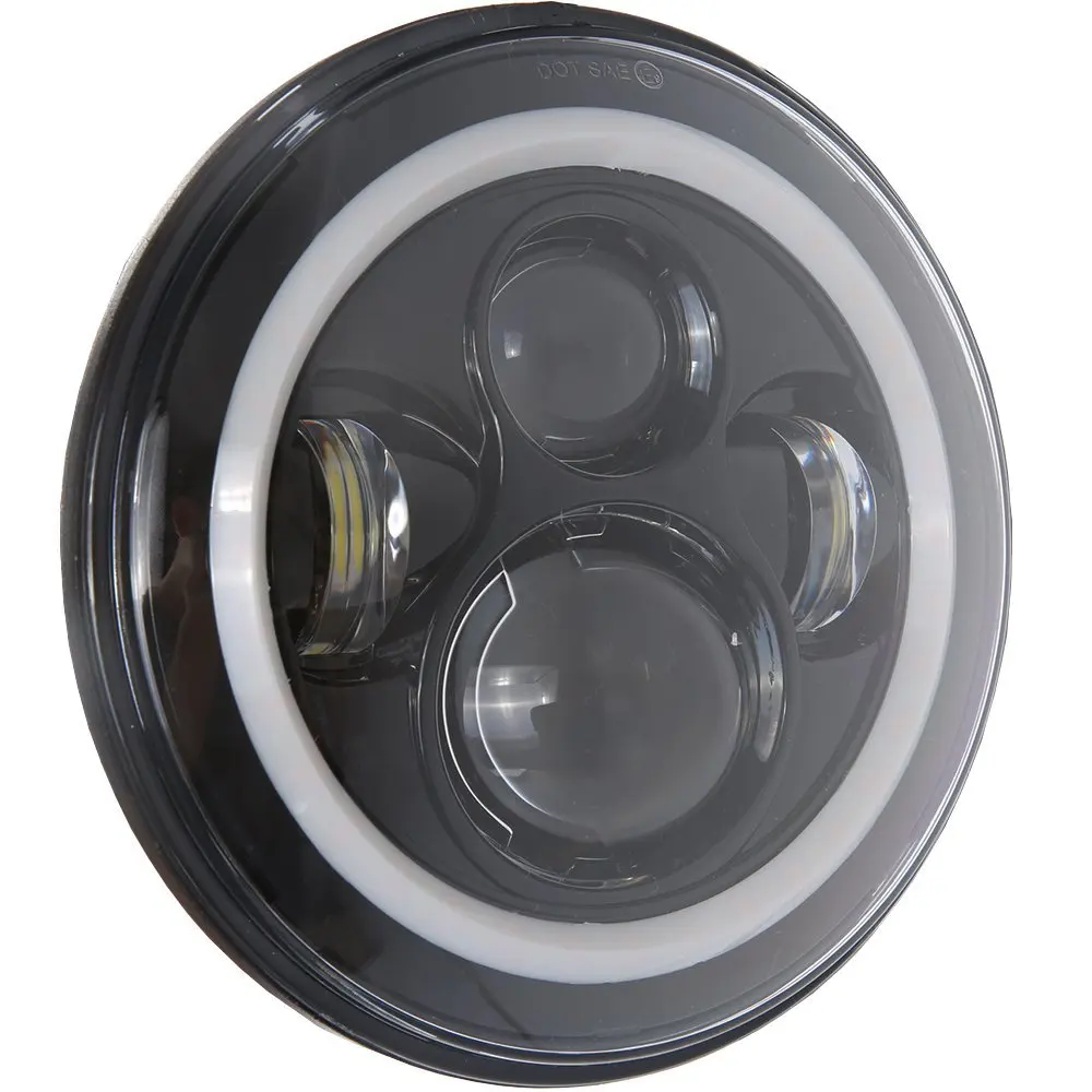 Мотоцикл светодиодный фар 40 Вт Высокий Низкий Луч фары лампа с Halo Кольцо синий