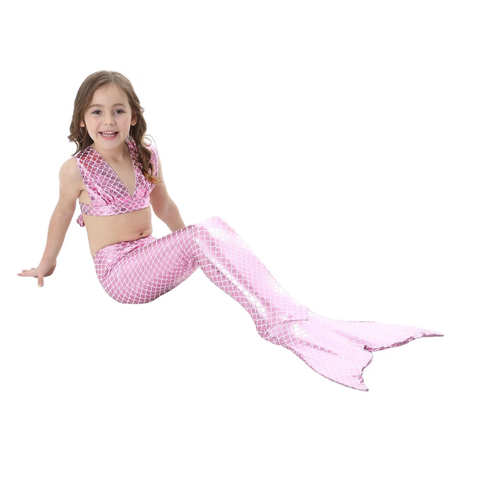 Лидер продаж детский купальник бикини блестящий Купальник для девочек хвост