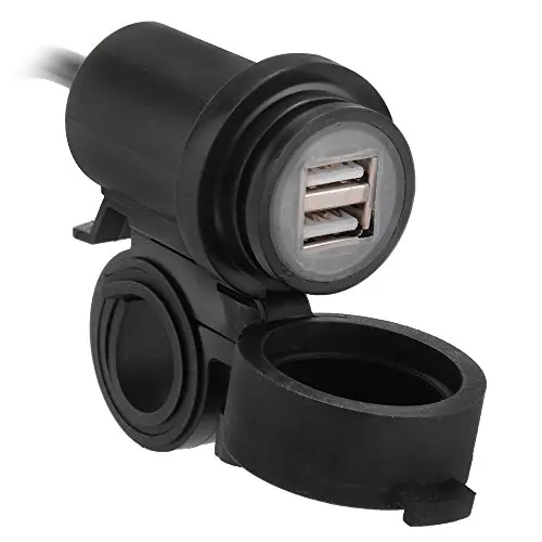 5V 2.1A двойной USB зарядное устройство адаптер для мотоцикла черный