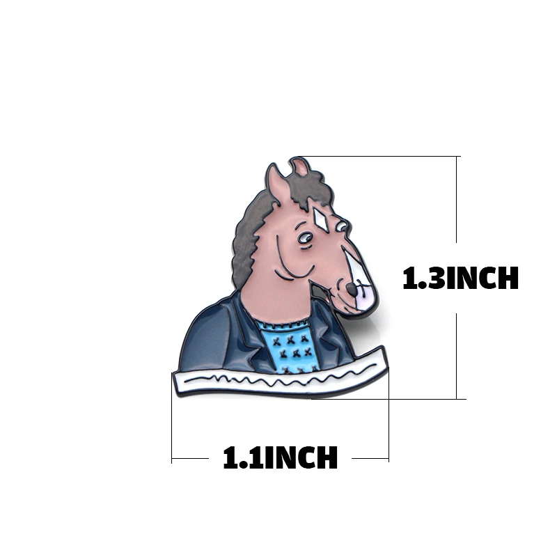 P2604 Dongmanli BoJack Horseman рисунок искусство эмалированные булавки и броши для женщин мужчин нагрудные булавки рюкзак сумки значок подарки