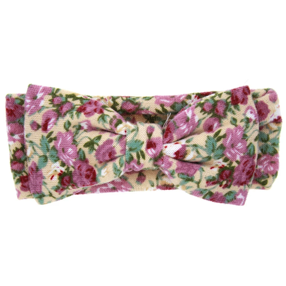 

Baby Toddler Girl Sweet Floral Bowknot Wide Turban Headband Head Hair Band