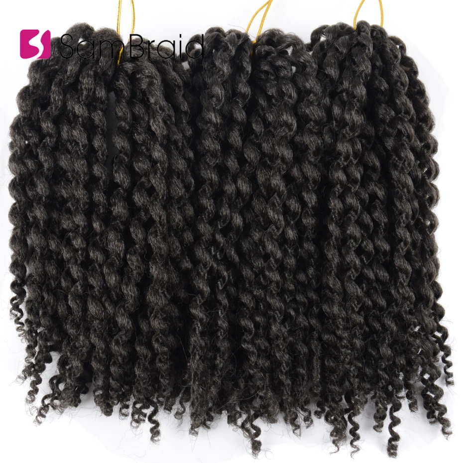 SAMBRAID Вьющееся кружево Волосы Marlybob вязанные косички 8 дюймов канекалон