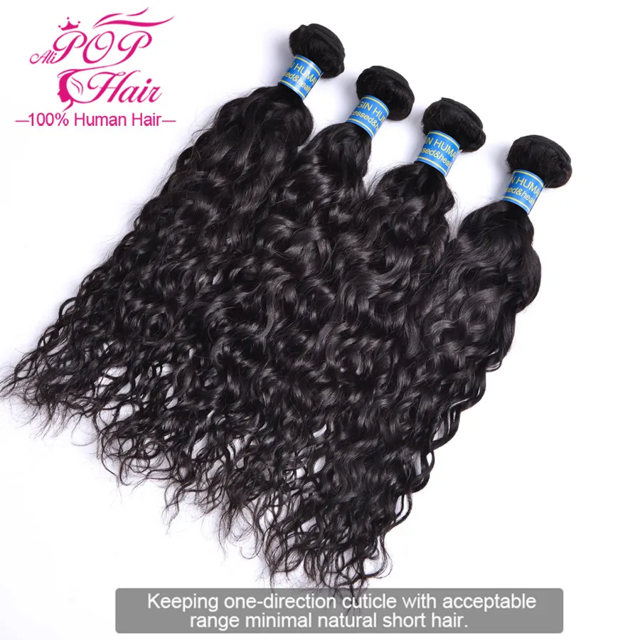 8А Бразильские Волосы Девственницы Естественная Волна 3 Пучки Мокрый И Волнистые