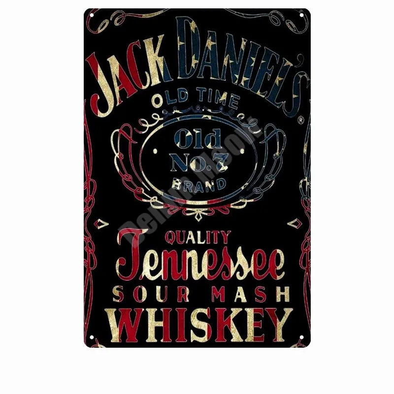 B Jack Wine Whiskey винтажная металлическая жестяная вывеска для паба, бара, казино, домашний декор, пивная рекламная тарелка, постер, Настенная художественная наклейка N277 - Цвет: B