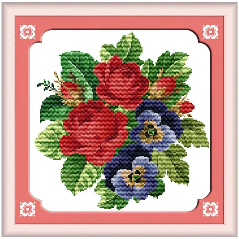 

Rose Patterns counted Cross Stitch 11CT 14CT Cross Stitch Set Wholesale Flower Cross-stitch Kit Embroidery Needlework