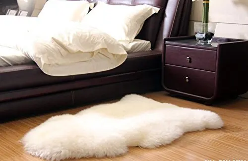 Натуральной Овчины Ковры один Пелт цвета слоновой кости из натуральной овечьей