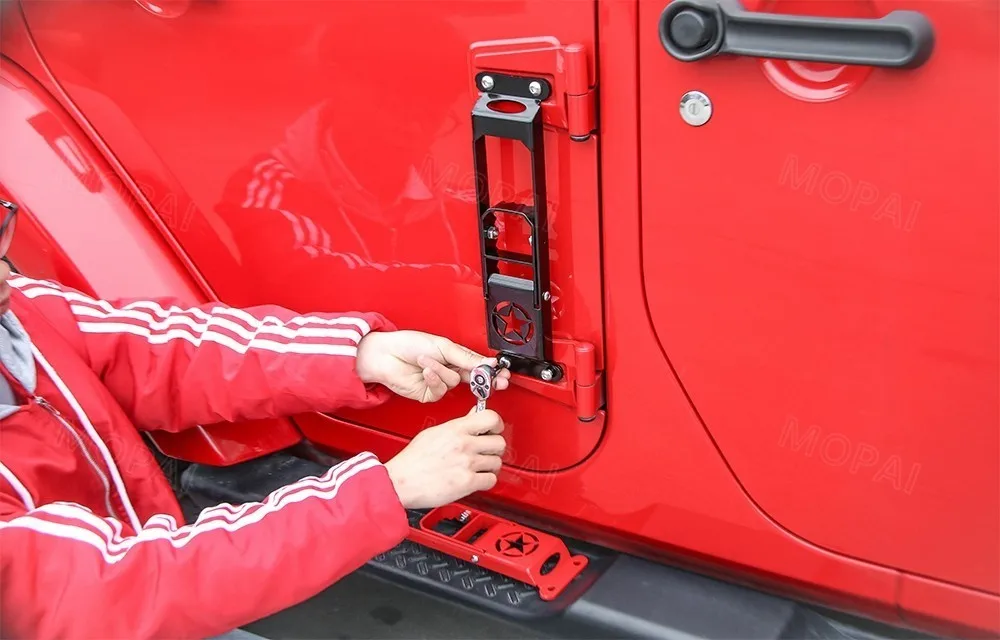 MOPAI дверная ступенчатая пластина, комплект для Jeep Wrangler JL+ дверные петли для автомобиля, подножки для ног, педали для Jeep Wrangler, автомобильные аксессуары