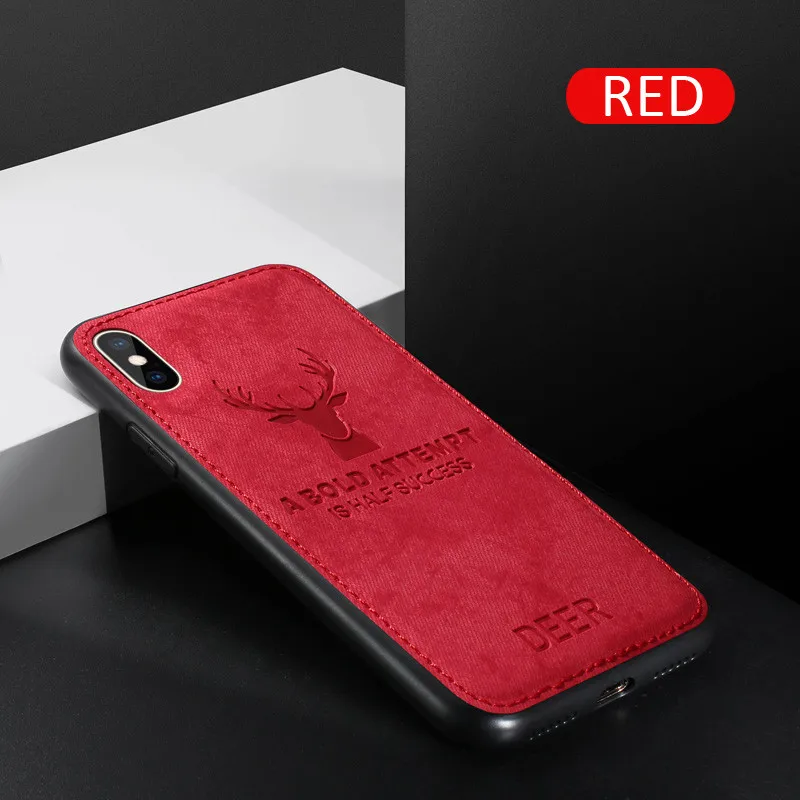 Противоударный тканевый силиконовый чехол для Xiaomi Redmi 5 5A 6 6A 6 Pro Redmi 5 Plus задняя крышка с оленем для Redmi Note 5 5A чехол для телефона - Цвет: Red
