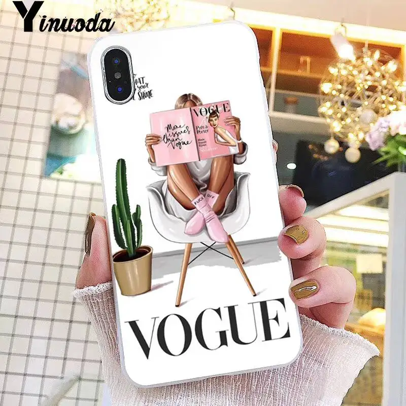 Yinuoda VOGUE Рождественский чехол для телефона принцессы девочек женщин босс кофе iPhone