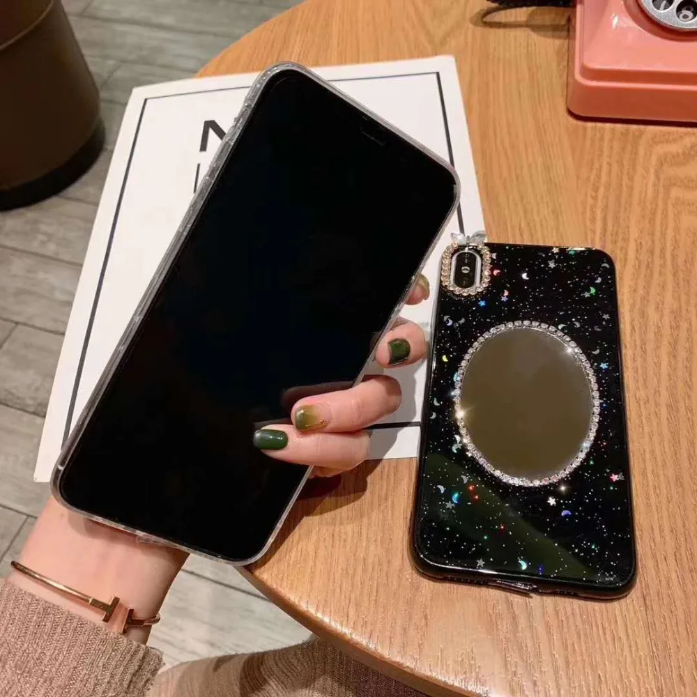 LaMaDiaa зеркальный чехол для телефона iphone 7 8 6s 6 plus X XR XS Max Симпатичные из мягкого ТПУ
