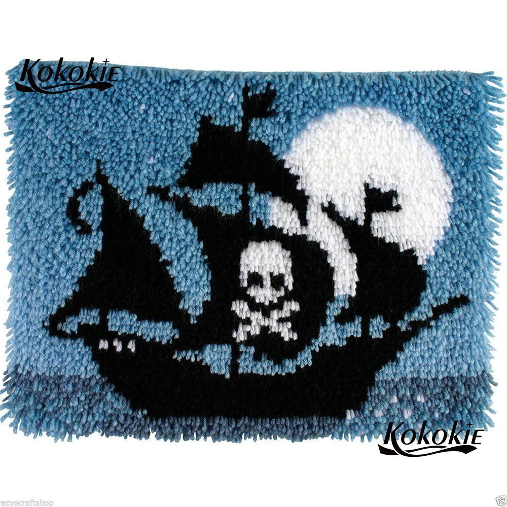 

Halloween latch hook kit bat rug canvas printing vloerklee foamiran for needlework carpet embroidery accessories tapestry kits