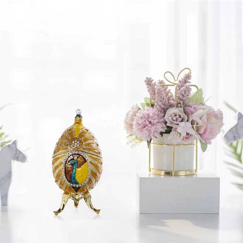 H& D ручная роспись Краб Bejeweled безделушка коробка навесной животное декоративный держатель кольца(коробочка) статуэтка в коробке для хранения ювелирных изделий домашний Свадебный декор