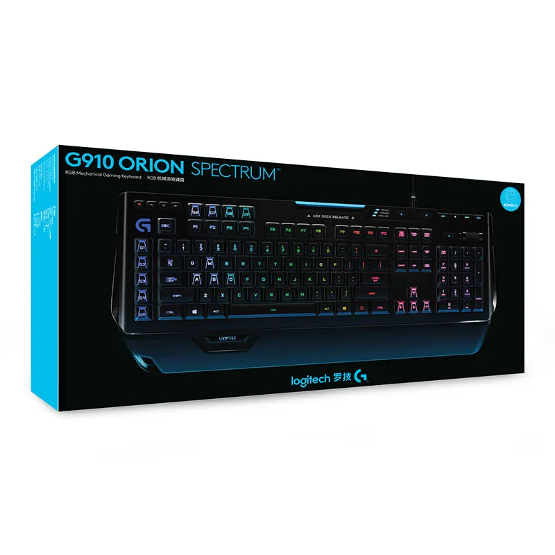 Original Logitech G910 Wired Gaming Keyboard Mechanical teclado PC Gamer RGB Backlight Led Keybord Ergonomics Palm Rest klavye | Компьютеры