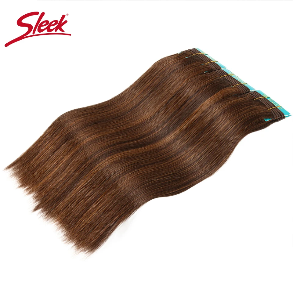 Sleek цвет ful трессы бразильский Remy человеческие волосы Связки шелковистые прямые волосы Weave P FR4-30 цвет человеческих волос химическое наращивание