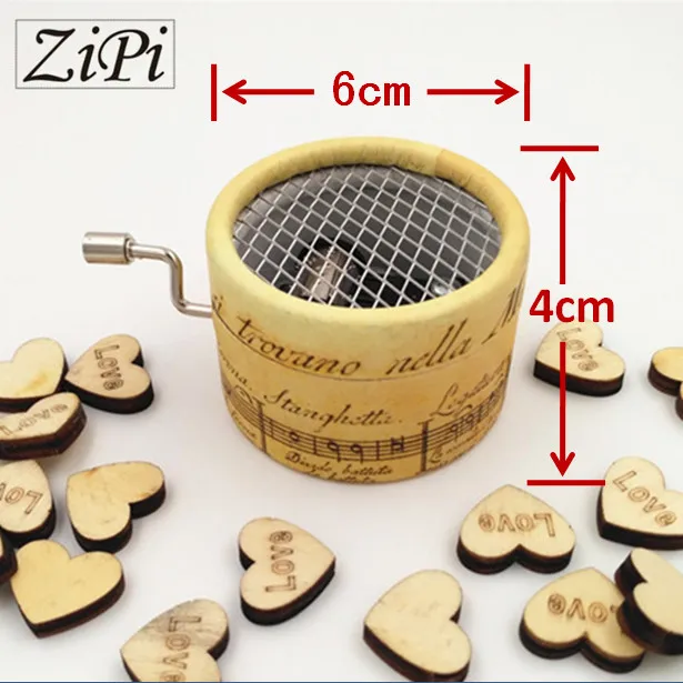Zipi музыкальная шкатулка бумаги круглая рукоятка 18 мелодий DIY романтическая