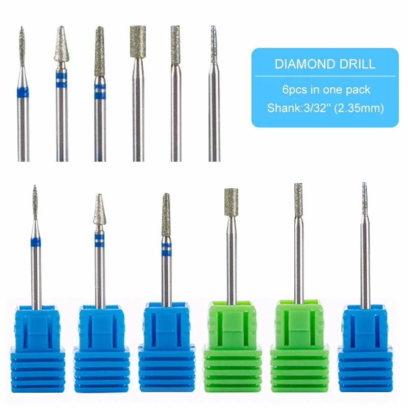 LadyMisty 7 типов алмазное керамическое сверло-резак для ногтей фрезерных станков