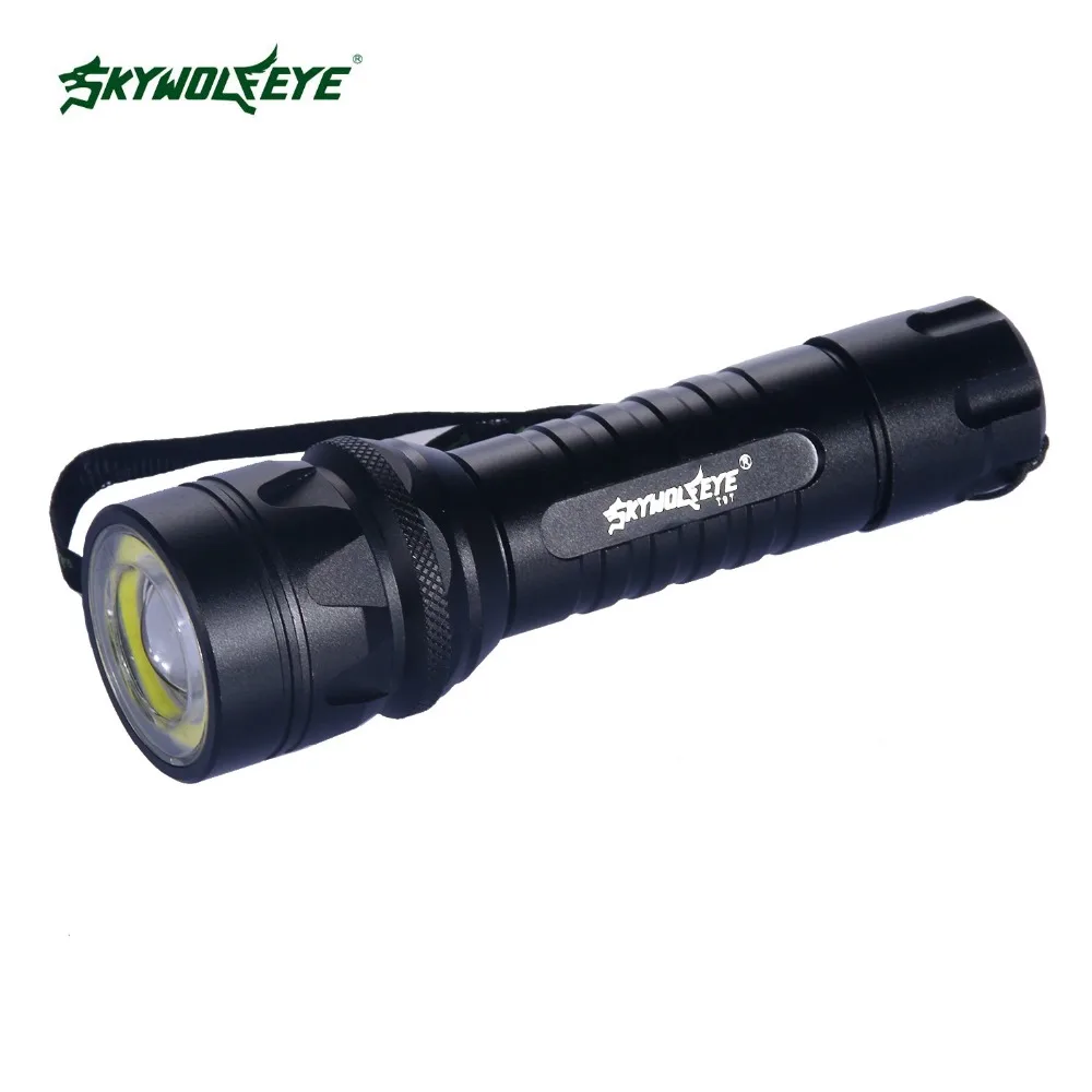 SKYWOLFEYE zoomer 18650 светодиодный фонарь поворотный Регулируемый фокусный
