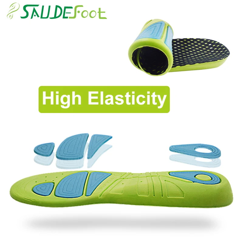 Sneaker Sports Shoe Insoles Gel PU Shoes Pad for Flat Feet Thickening Shock Absorption with Arch Orthopedic Design Insole | Обувь
