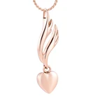 Крыло ангела сердце ожерелье для кремации из нержавеющей стали ожерелье пепел держатель для Keepsake мемориальная урна, ювелирные изделия для женщиндевушек