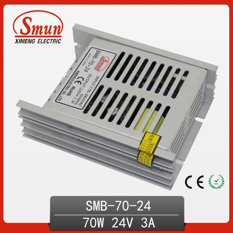 SMUN SMB 70 24 Вт Ультра тонкий тип AC DC режим переключения питания 24В 3а светодиодный