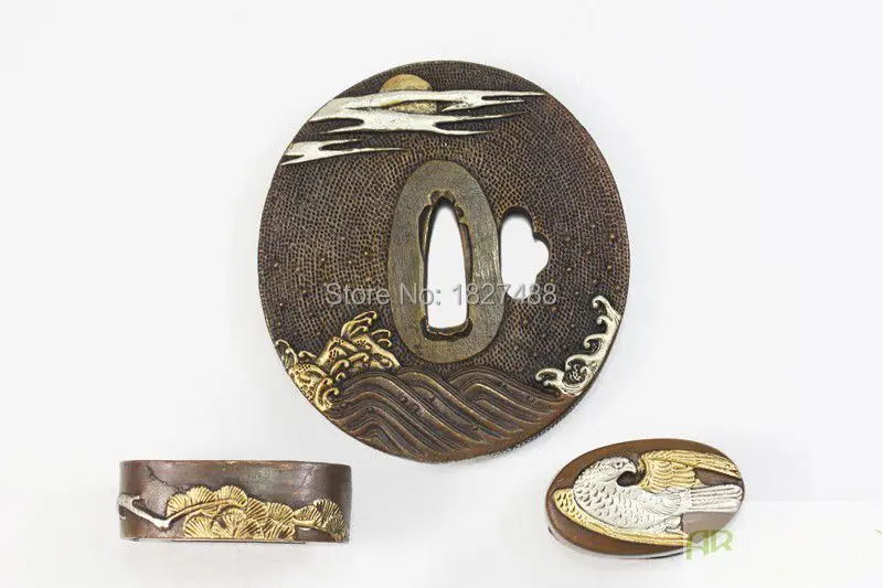 TFK038 самурайский Катана Орел и волна TSUBA фучи Кашира фитинги для DIY|eagle|fitting |