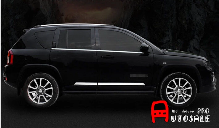 4 шт. декоративные накладки на низ окна для Jeep Compass 2011 2012 2013 2014 2015|Хромирование| |