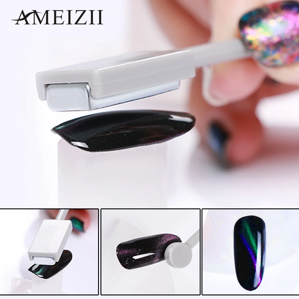 Ameizii 3D кошачьи глаза двуглавый магнитные пластины Ручка для DIY Гель-лак для ногтей Декоративный Лак для ногтей маникюр Гель средство для покрытия лаком