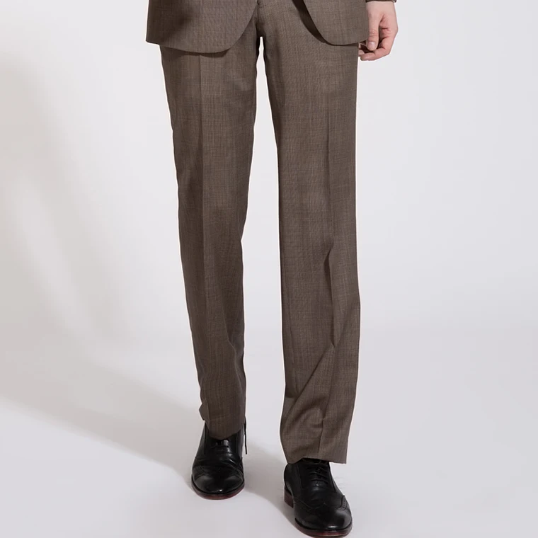 

Men's Coffee Brown Thin Classical Slim Fit Straight Pants With New Arrival Style For Wedding Or Custom Made Male Suit Pants