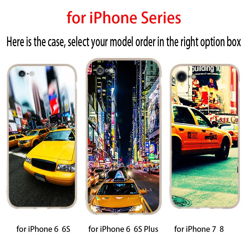 Мягкий силиконовый чехол с изображением такси Нью-Йорка для iPhone 13 12 11 Pro X XS Max XR 8 7 6