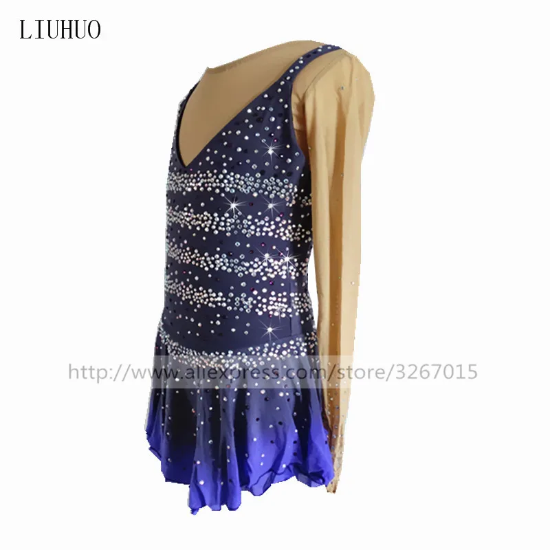 LIUHUO Figure Skating Dress Women's Girls' Ice Performance Gymnastics Competition Grey Teen Leotard Costume Dance Roller |