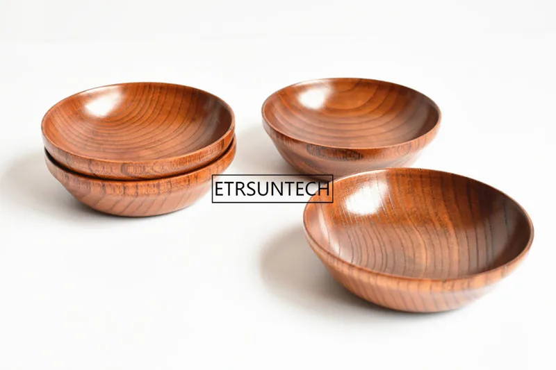 Jujube деревянная тарелка для соуса круглая мини уксуса 11x3 см Посуда суши кухня