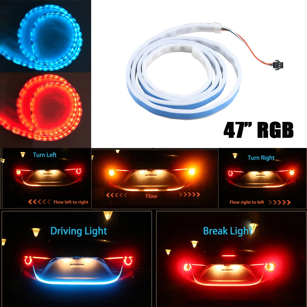 59 &quot4 цвета течет DRL светодиодные полосы для багажника багаж динамические